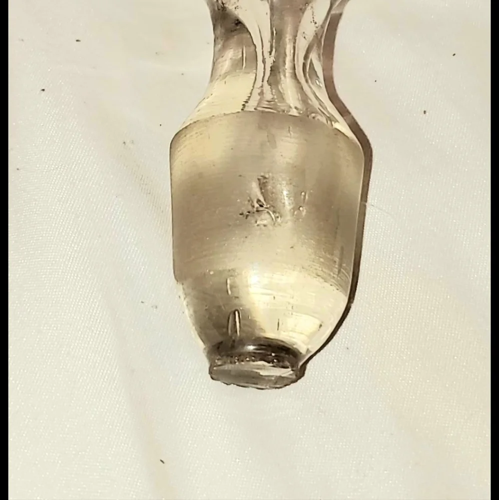 1930s HAND-BLOWN Wine Bottle Stopper Clear Glass Swirl Top Clouded Glass